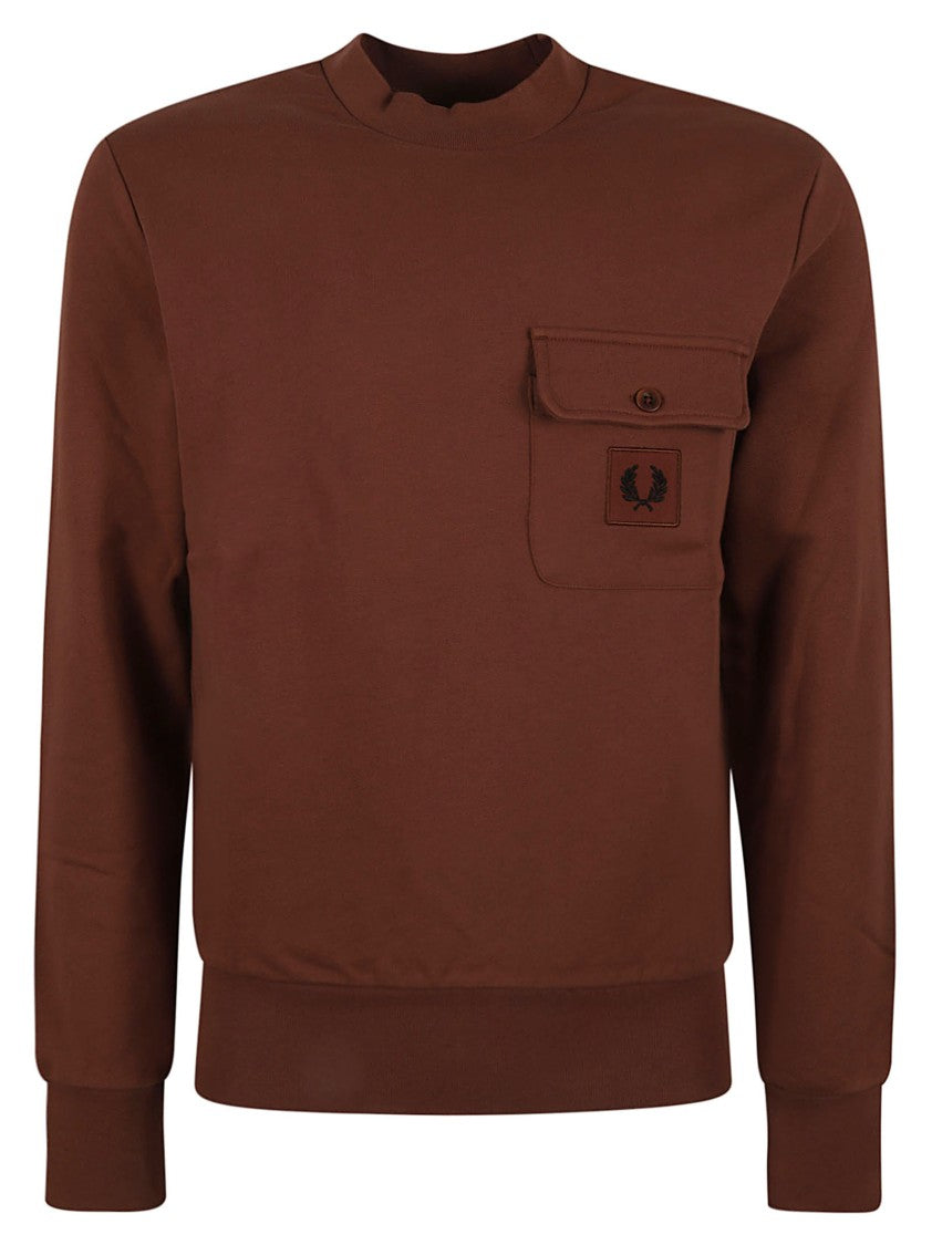 Fred Perry Brown Cotton Sweater With Crew Neck