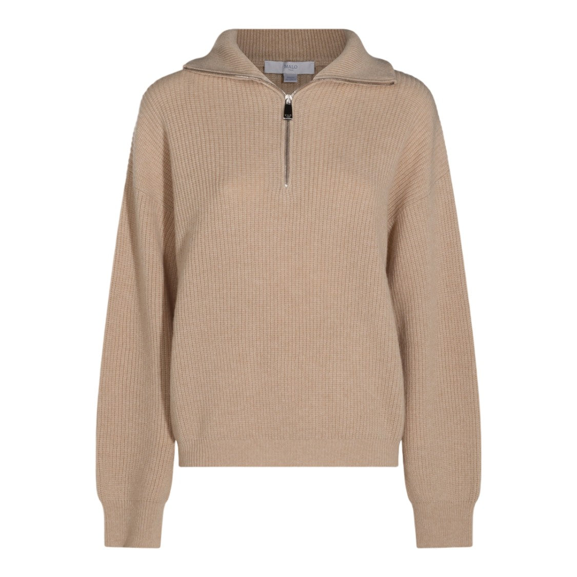 Malo Ribbed Knit Half-Zip Pullover
