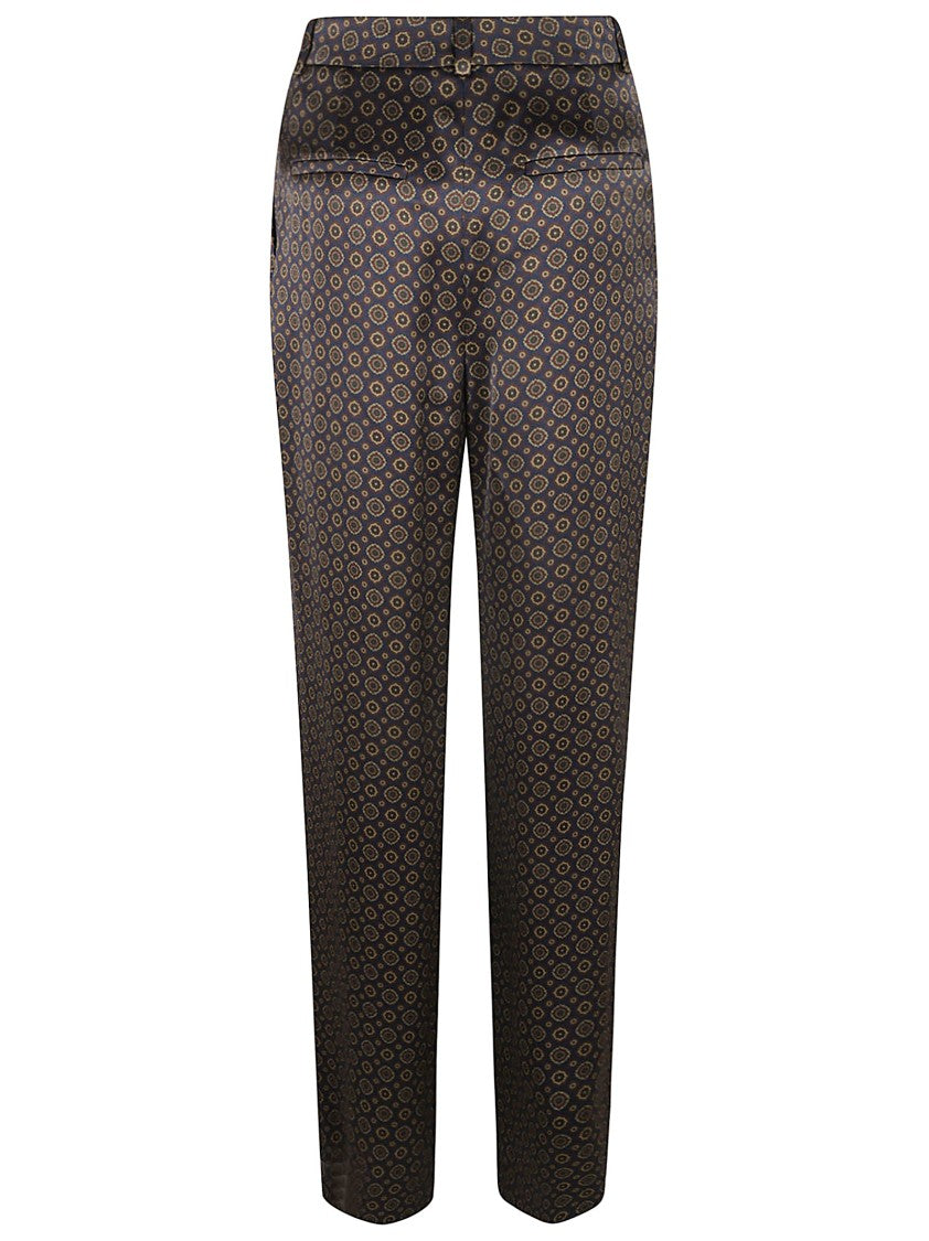 Saint Laurent Geometric Pattern Trousers With Relaxed Fit