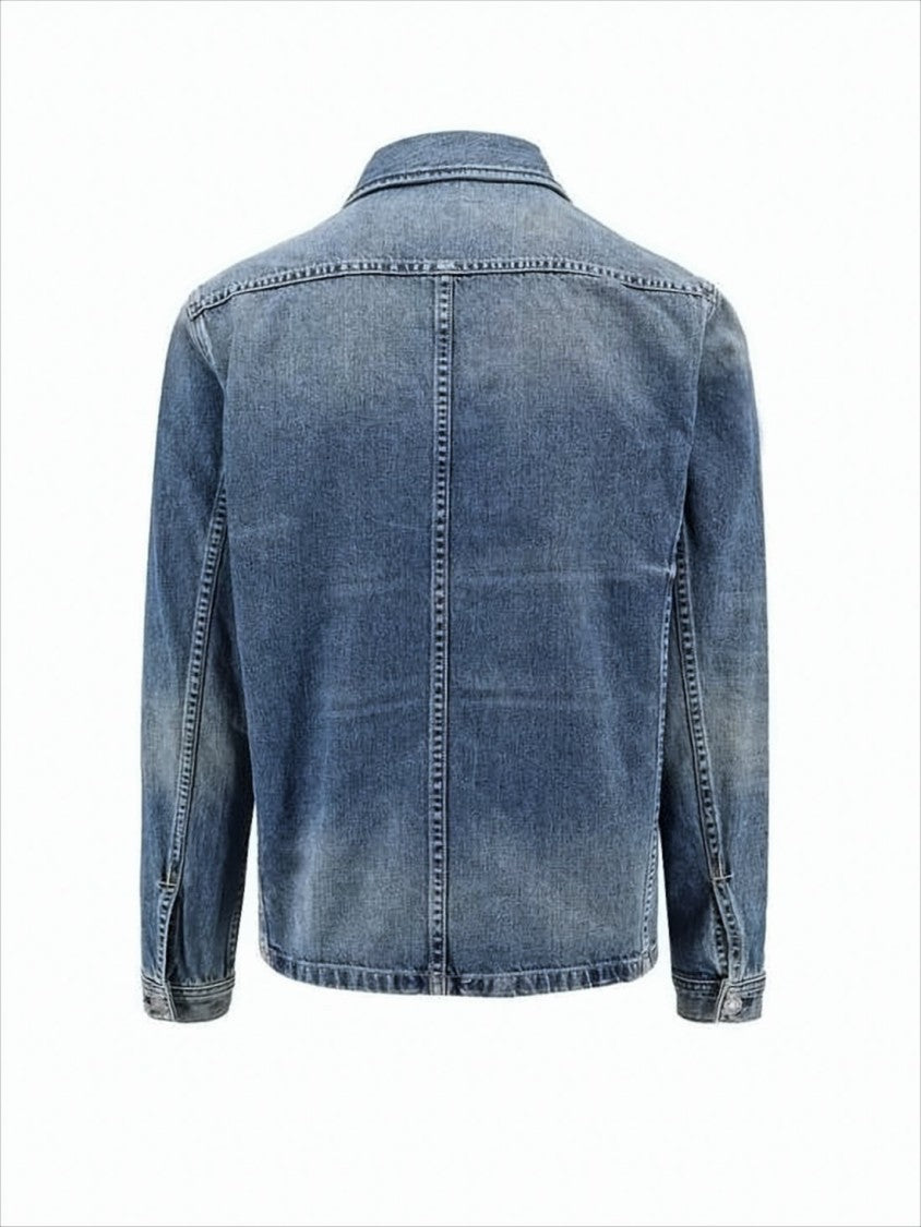 Tom Ford Classic Medium Blue Denim Jacket With Flap Pockets