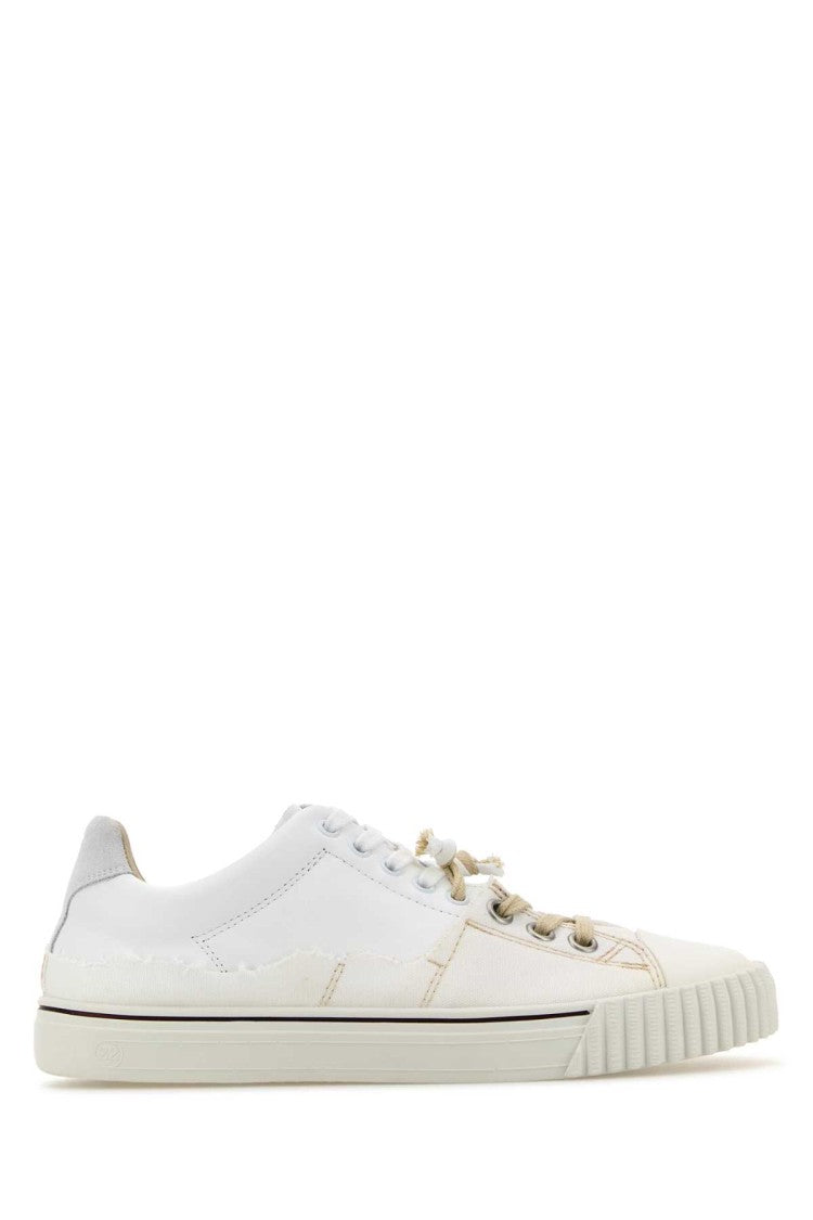 Maison Margiela White Leather And Canvas New Evolution Sneakers