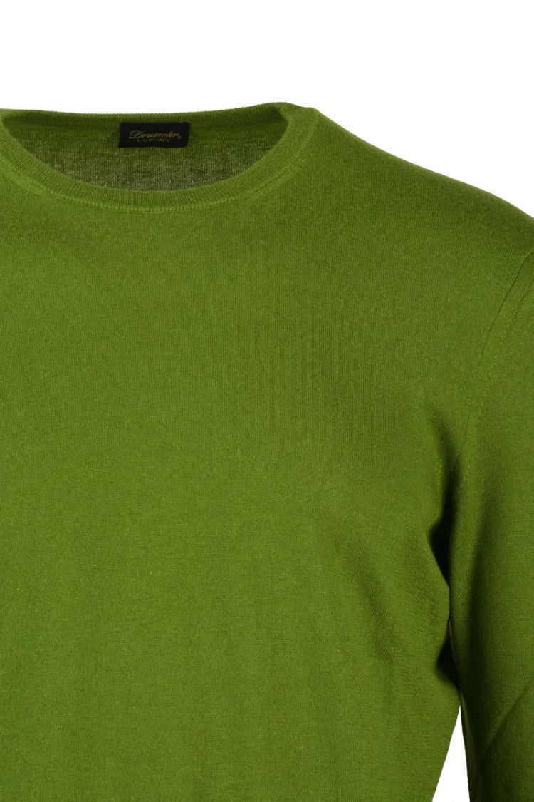 Drumohr Thin Cashmere Crew Neck Pullover - Green