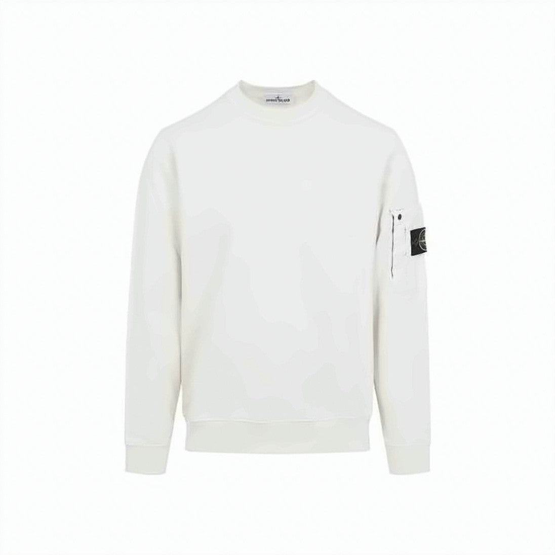 Stone Island Cotton Fleece Crewneck Sweatshirt With Minimalist Design