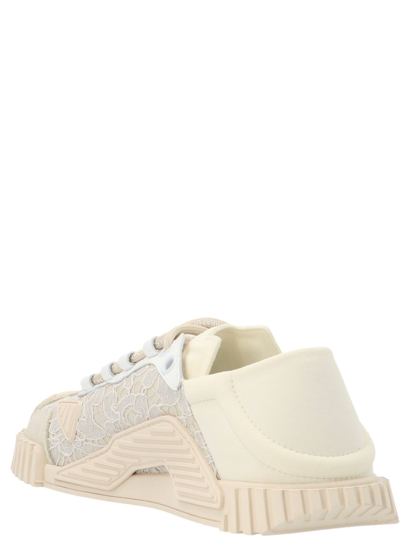 Dolce & Gabbana Lace Overlay Sneakers With Nylon