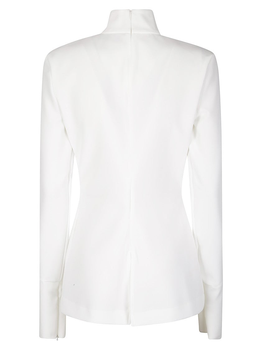 The Latest High-Collar Long-Sleeved Top With Back Zipper