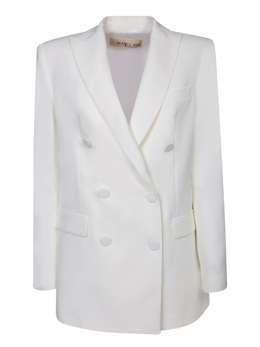 Blanca Vita White Double Breasted Jacket