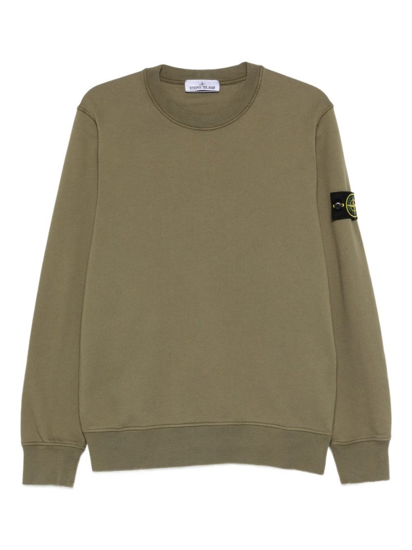Stone Island Military Green Garment-Dyed Stone Island Sweatshirt