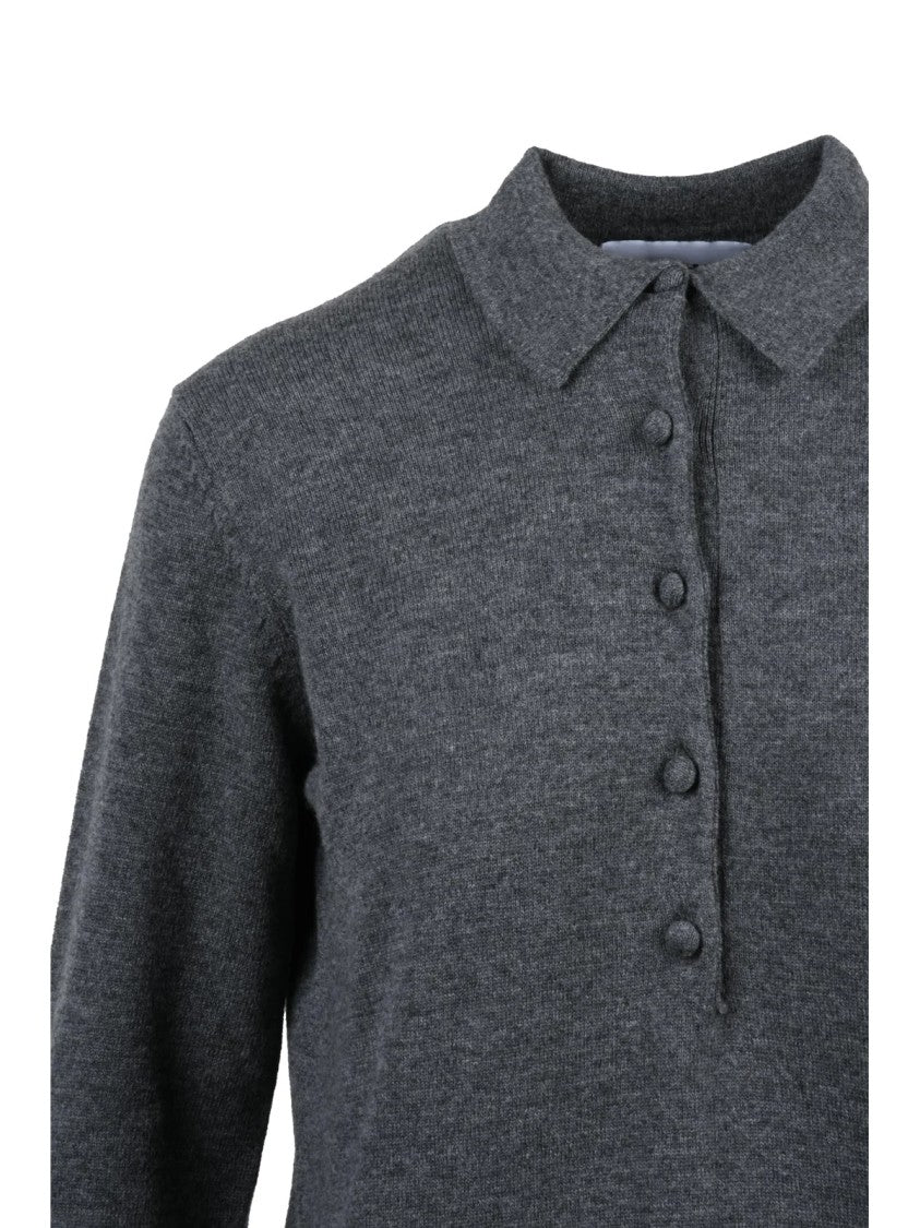 Alpha Studio Knit Polo Shirt In Fine Supergeelong Wool