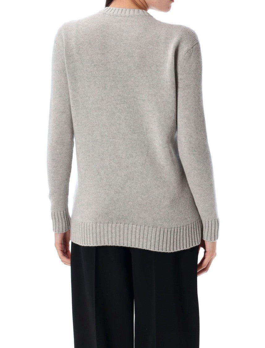 Polo Ralph Lauren Cashmere Crewneck Sweater With Whimsical Bear Patch