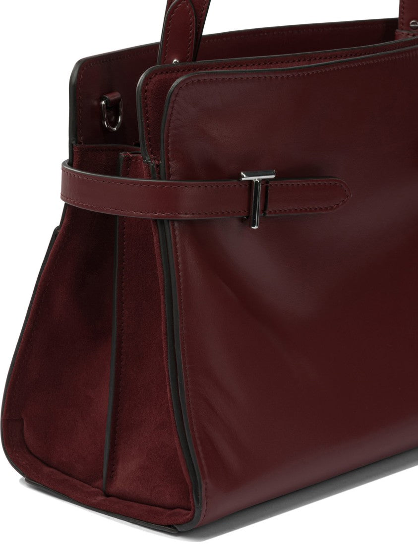 Le Tanneur Bordeaux Shoulder Bag With Structured Design
