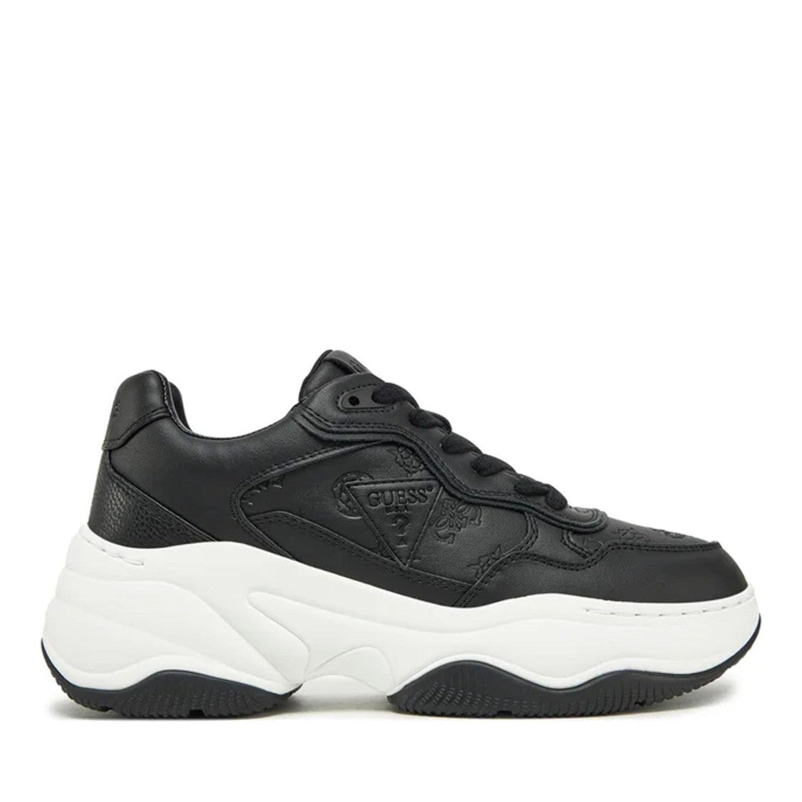 Guess Black Happy Embossed Logo Chunky Sneakers