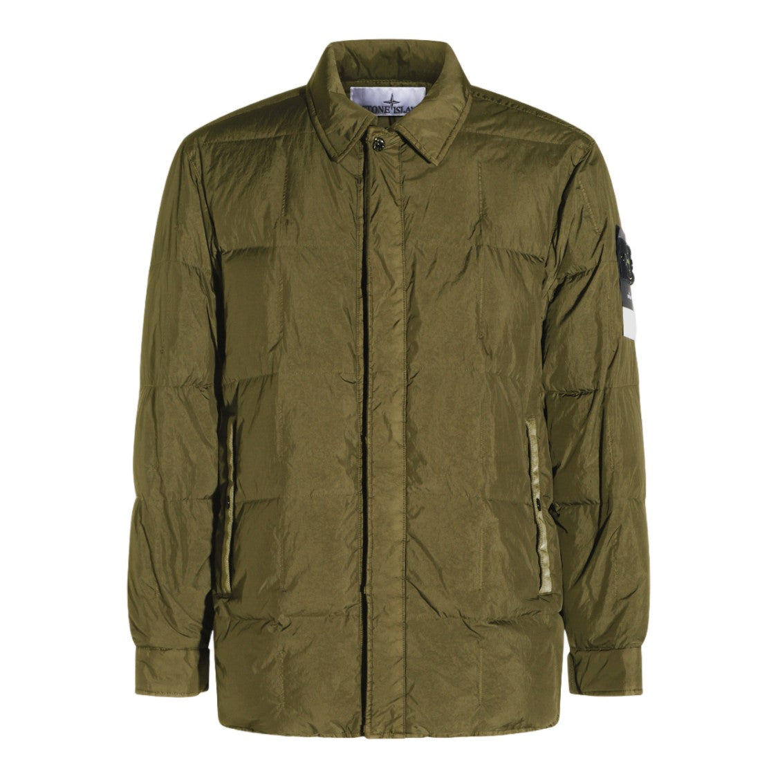 Stone Island Quilted Jacket With Classic Collar