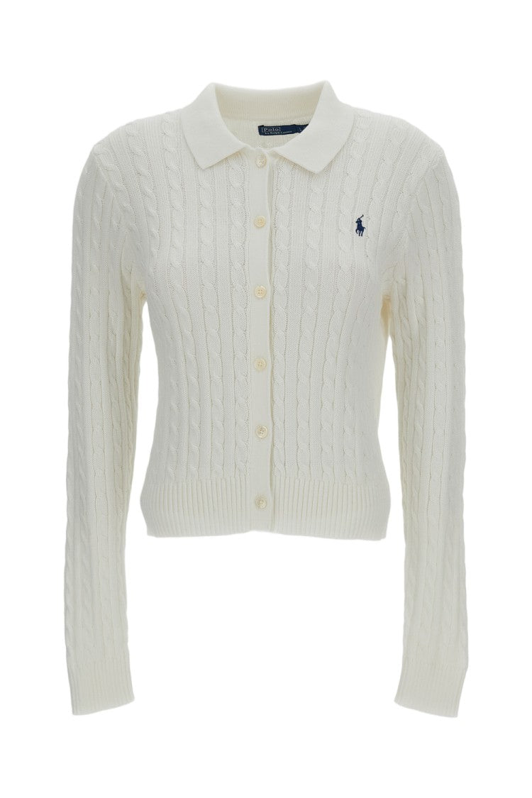 Polo Ralph Lauren Cable-Knit Cotton Cardigan With Polo Collar