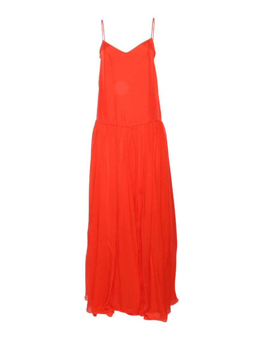 Forte Forte Flowing Silk Maxi Dress With Spaghetti Straps