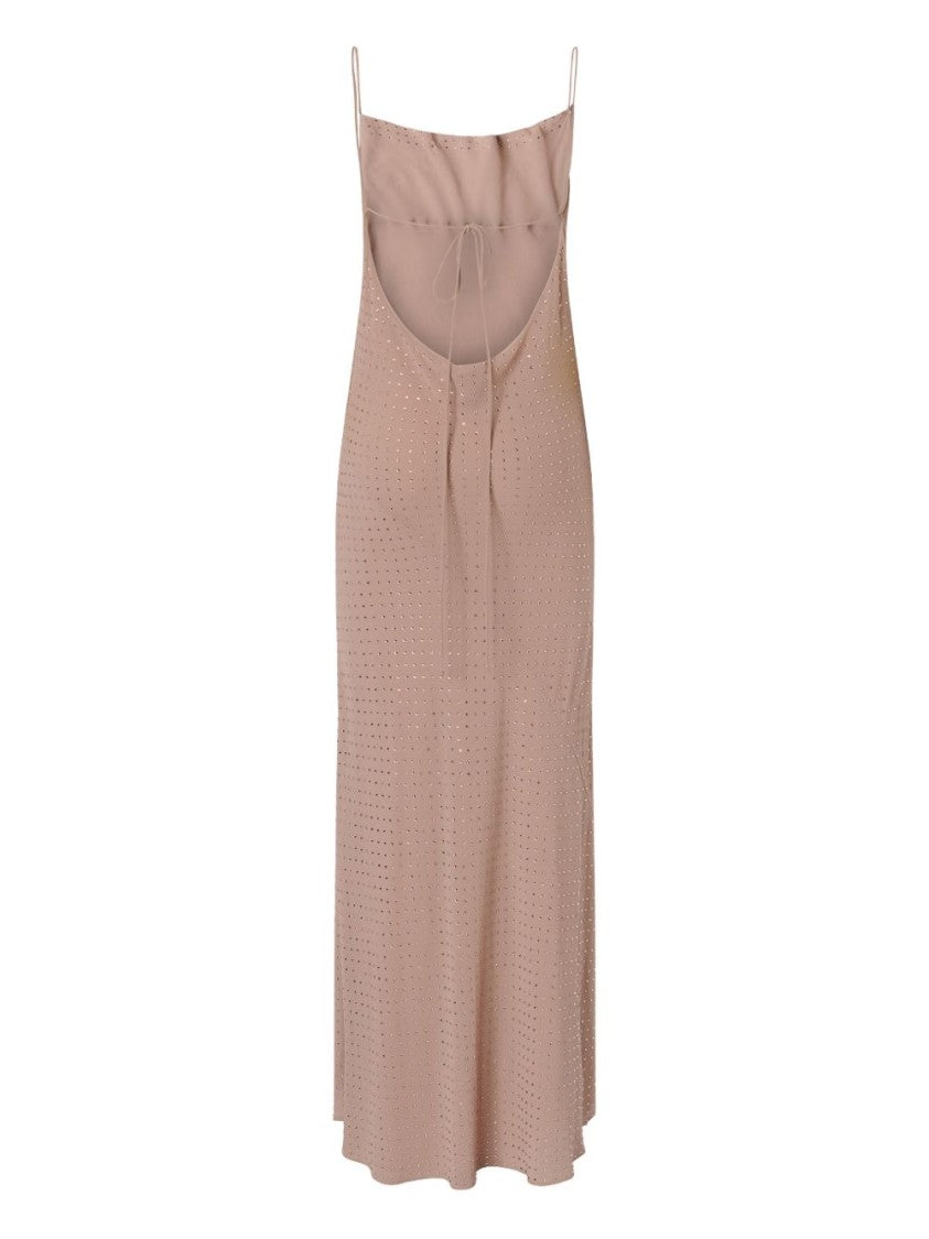 Pinko Sphinx Rose Rhinestone Cowl Day Dress
