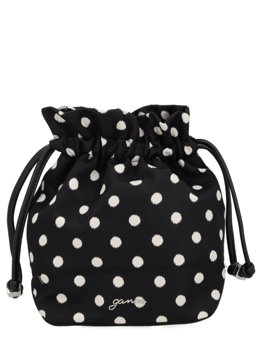 Ganni Bou Scattered Polka Dot Bucket Bag