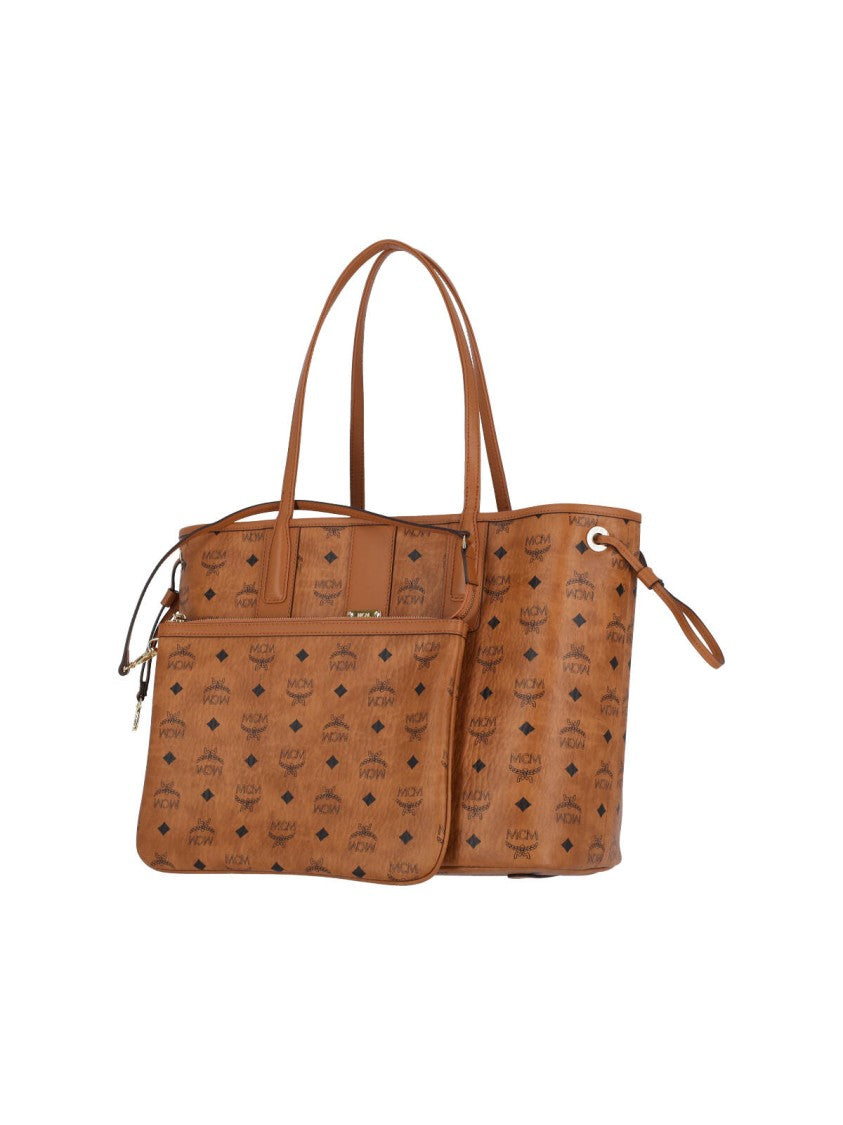 Mcm "Liz" Small Reversible Tote Bag, In Brown "Visetos"