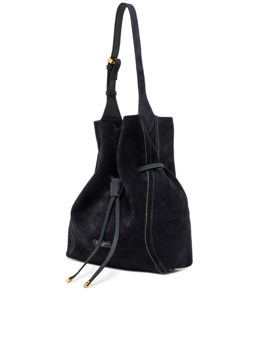 Gianni Chiarini Slouchy Suede Bucket Bag With Drawstring Closure