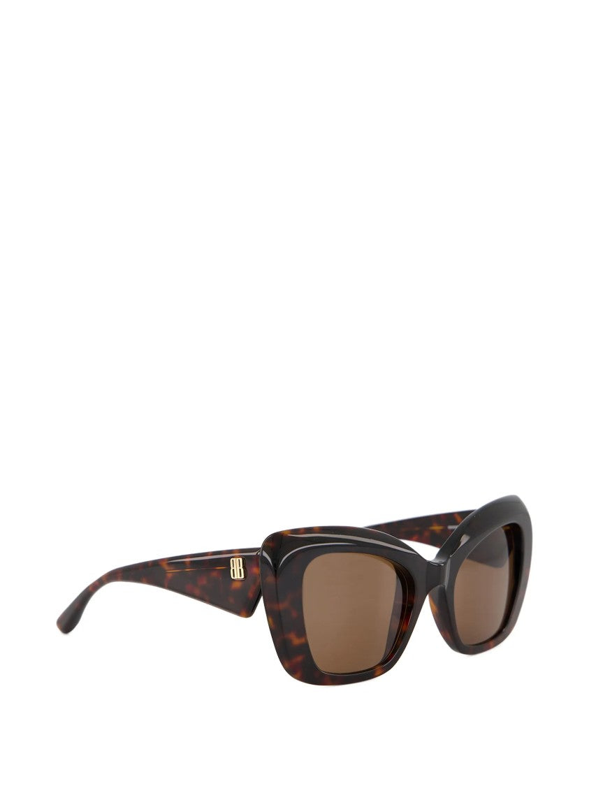Balenciaga Tortoiseshell Diva Butterfly Oversized Sunglasses
