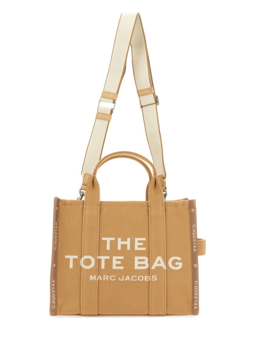 Marc Jacobs Brown Cotton Blend Medium Structured Tote Bag