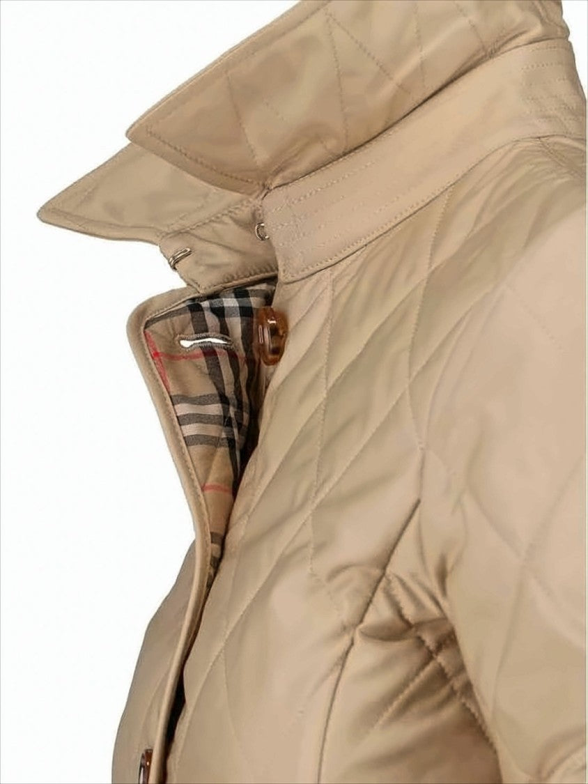 Burberry Diamond-Stitched Quilted Burberry Jacket With Structured Collar