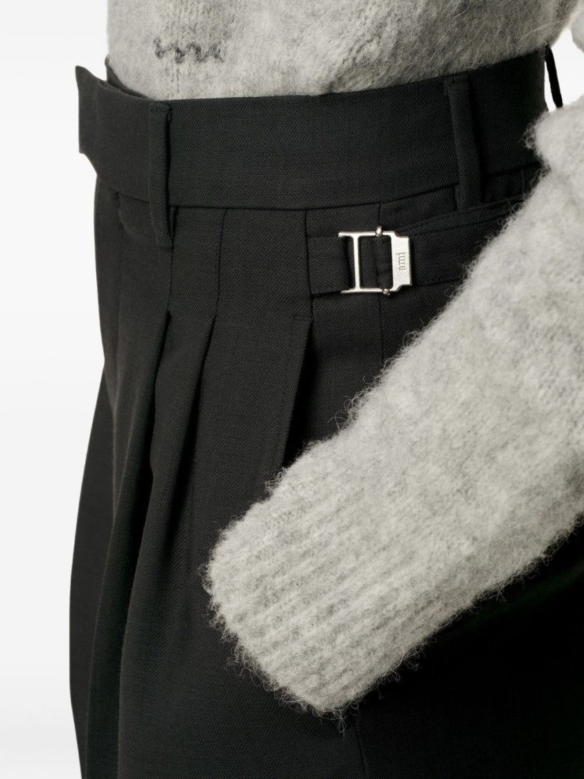Ami Charcoal Grey High-Waisted Trousers