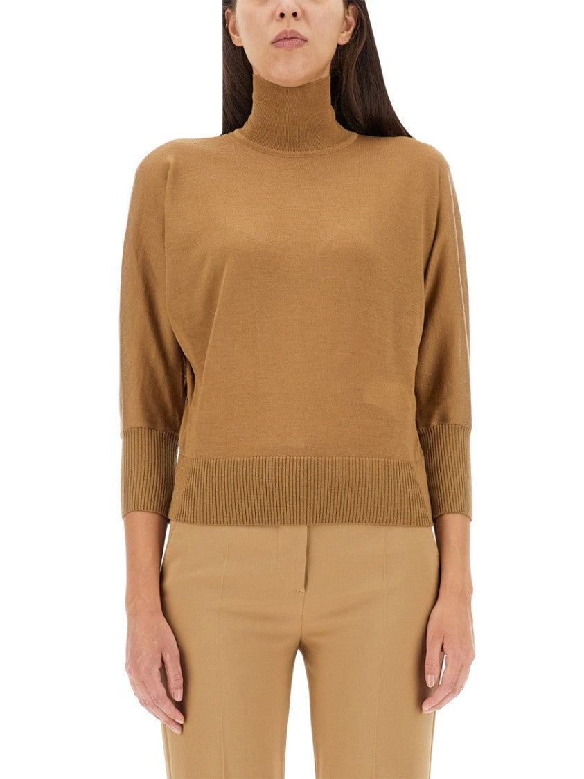 Max Mara High Neck Virgin Wool Sweater With Regular Fit