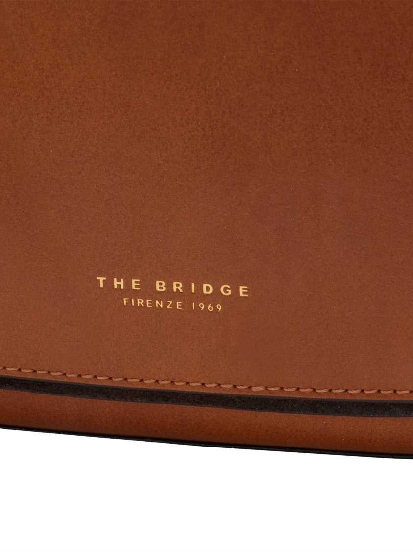 The Bridge Brown Baby Hobo Structured Leather Shoulder Bag
