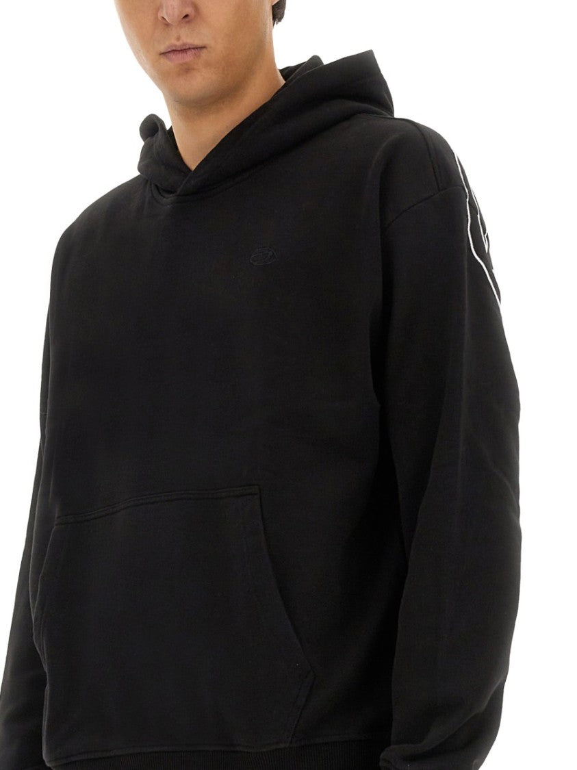 Diesel Black Logo Kangaroo Pocket Hoodie