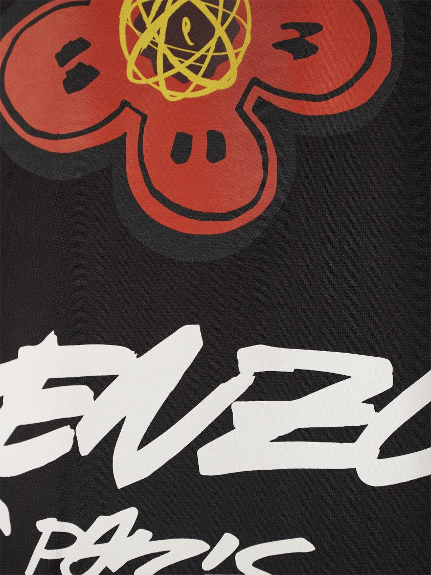 Kenzo Black Sweatshirt With Bold Graphic Design And Relaxed Fit