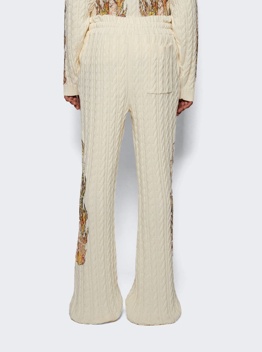 Who Decides War Flame Glass Cable Knit Lounge Pants - Cream