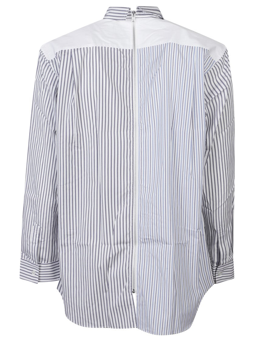 Comme Des Garçons Vertical Striped Zip-Up Shirt