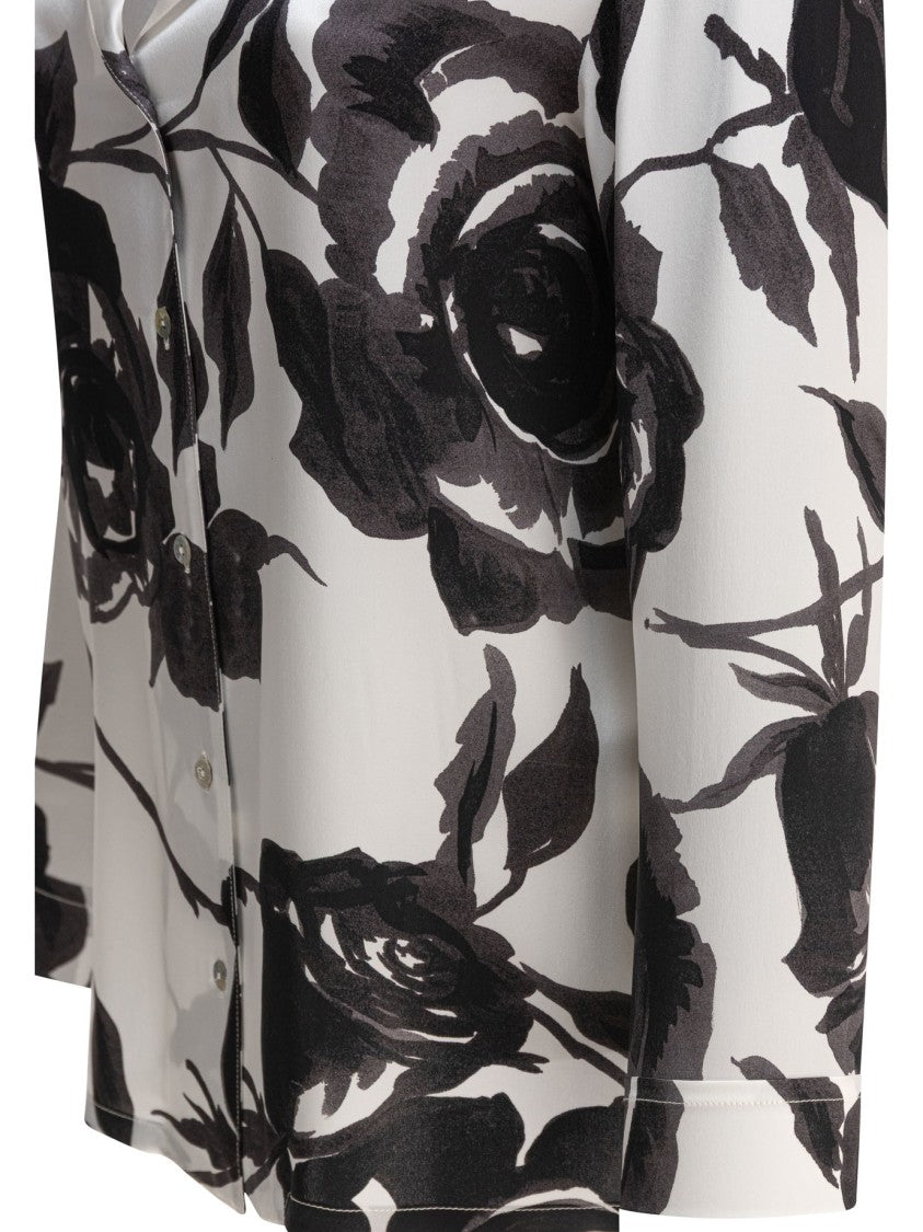 Sleep No More Silk Shirt With Bold Floral Print