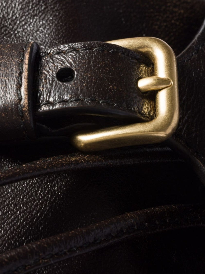 Miu Miu Black Structured Flap Gold Accents Handbag