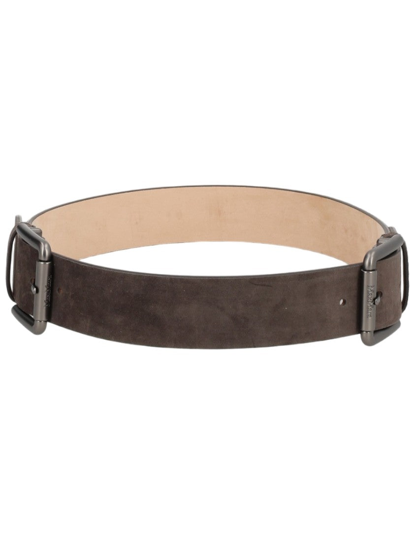 Max Mara Charcoal Matte Leather Belt