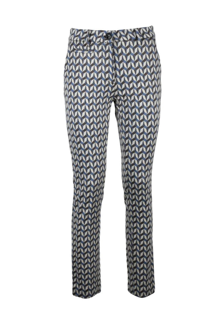 Mason's Multicolored Fitted Trousers With Geometric Pattern