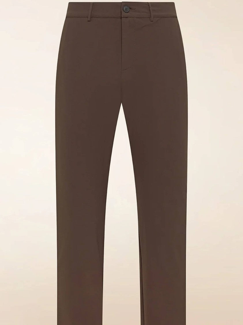 Cruna Rich Brown Straight-Leg Tailored Fit Trousers