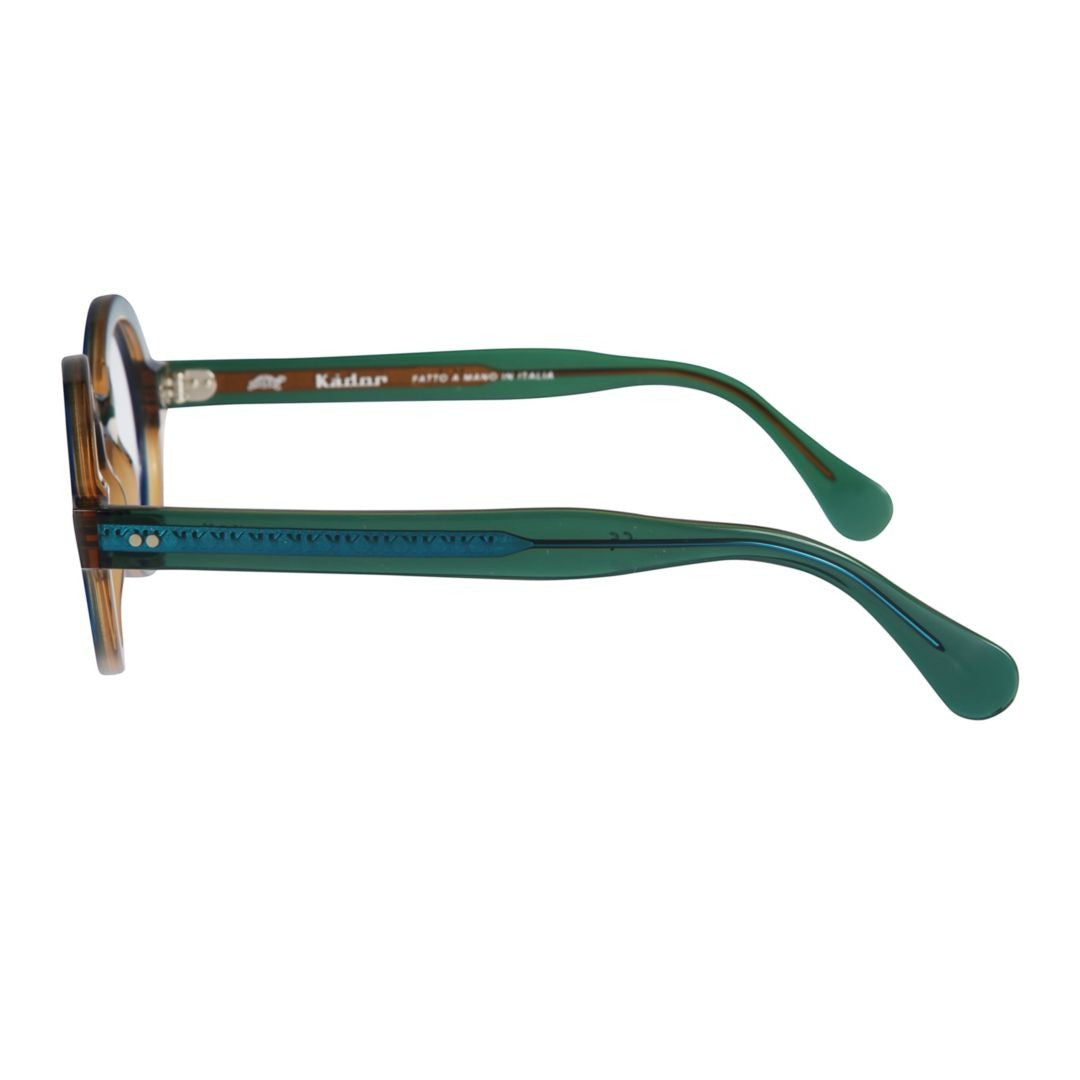 Kador Arkistar/K-45 Translucent Teal Round Frame Sunglasses
