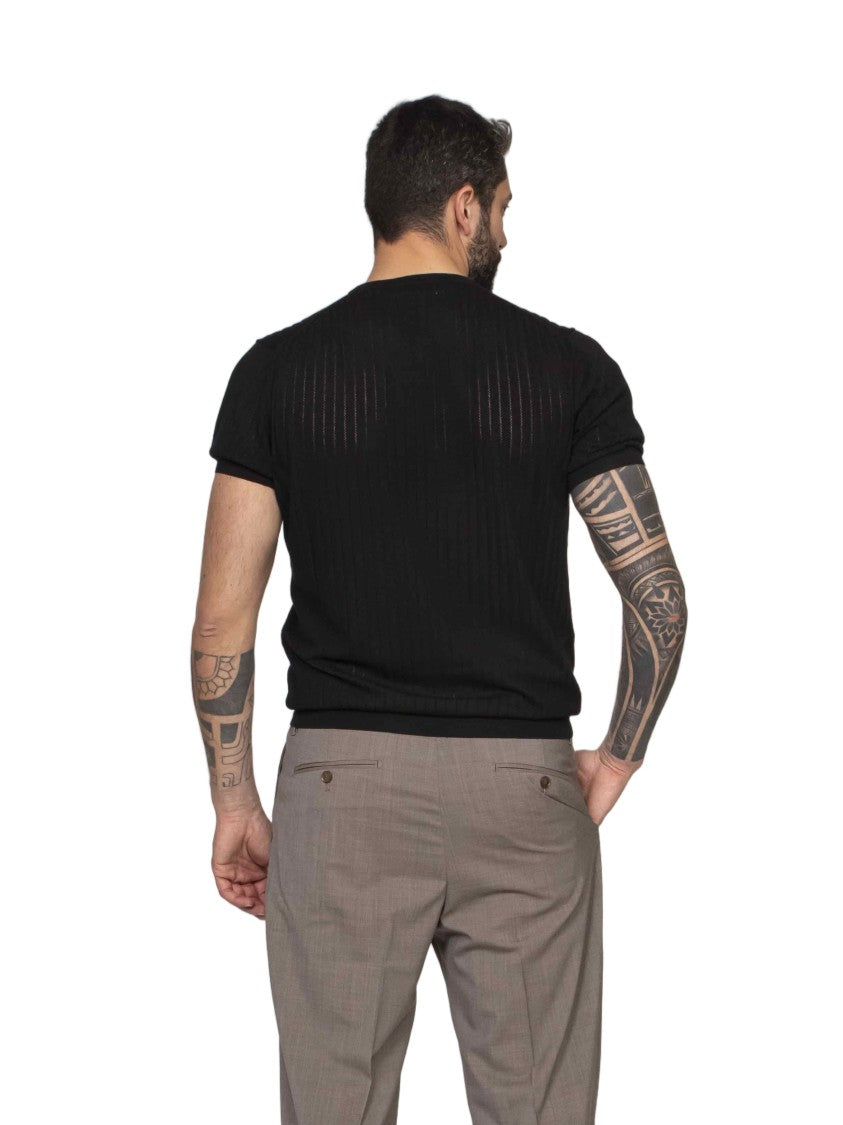 Mauro Ottaviani Fitted Ribbed Short-Sleeve Crew Neck T-Shirt