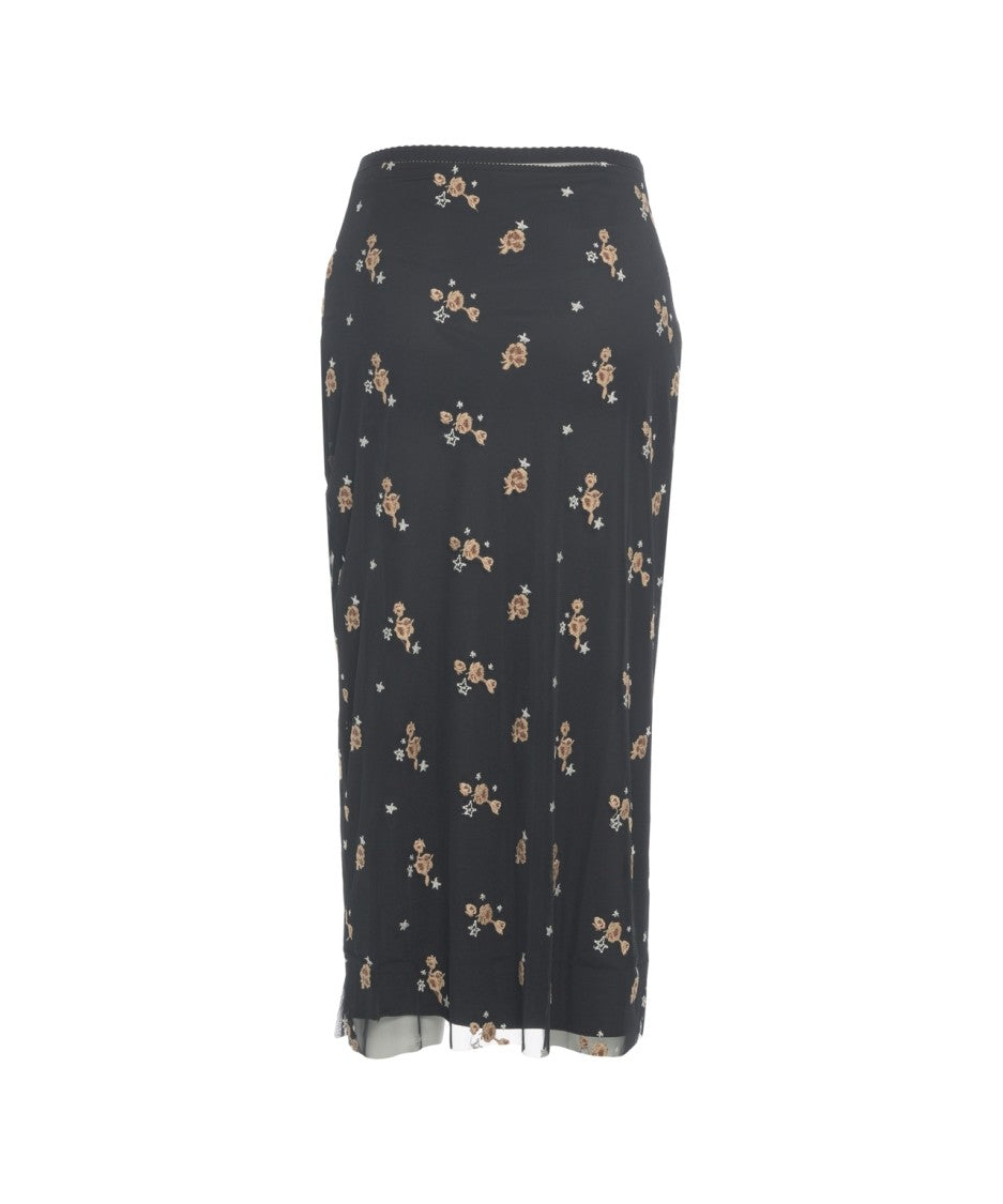 Ottod'ame Floral Midi Skirt