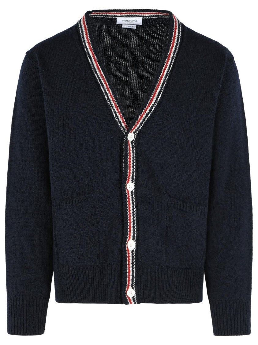 Thom Browne 'Hector' Cardigan In Navy Wool And Mohair Blend