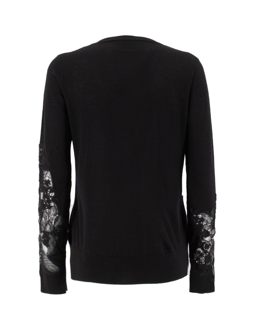 Ermanno Scervino Floral Lace Embelishment Cardigan