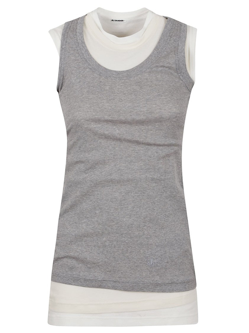 Jil Sander Layered Sleeveless Top With Fitted Silhouette