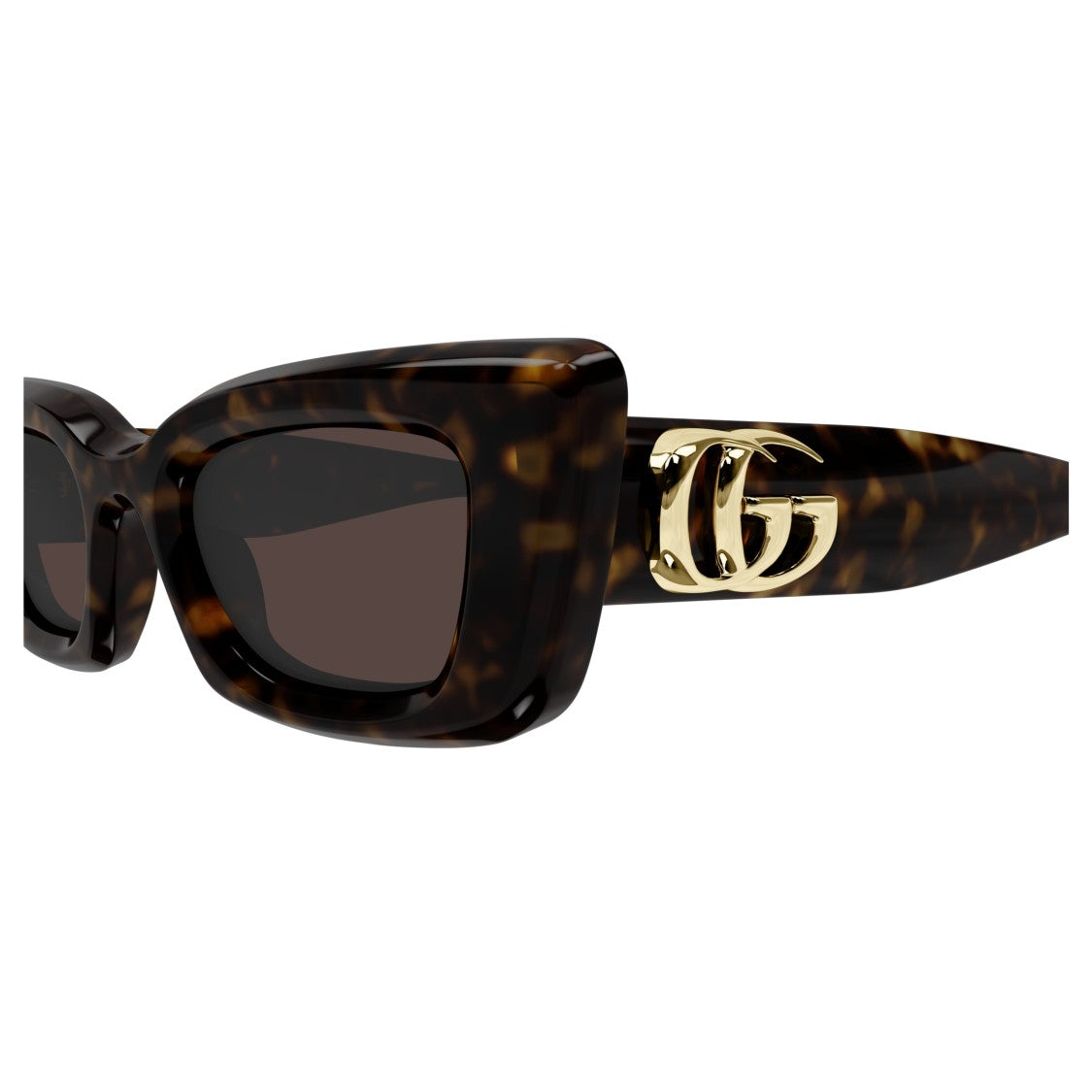 Gucci Gg1827s Bold Rectangular Tortoiseshell Sunglasses