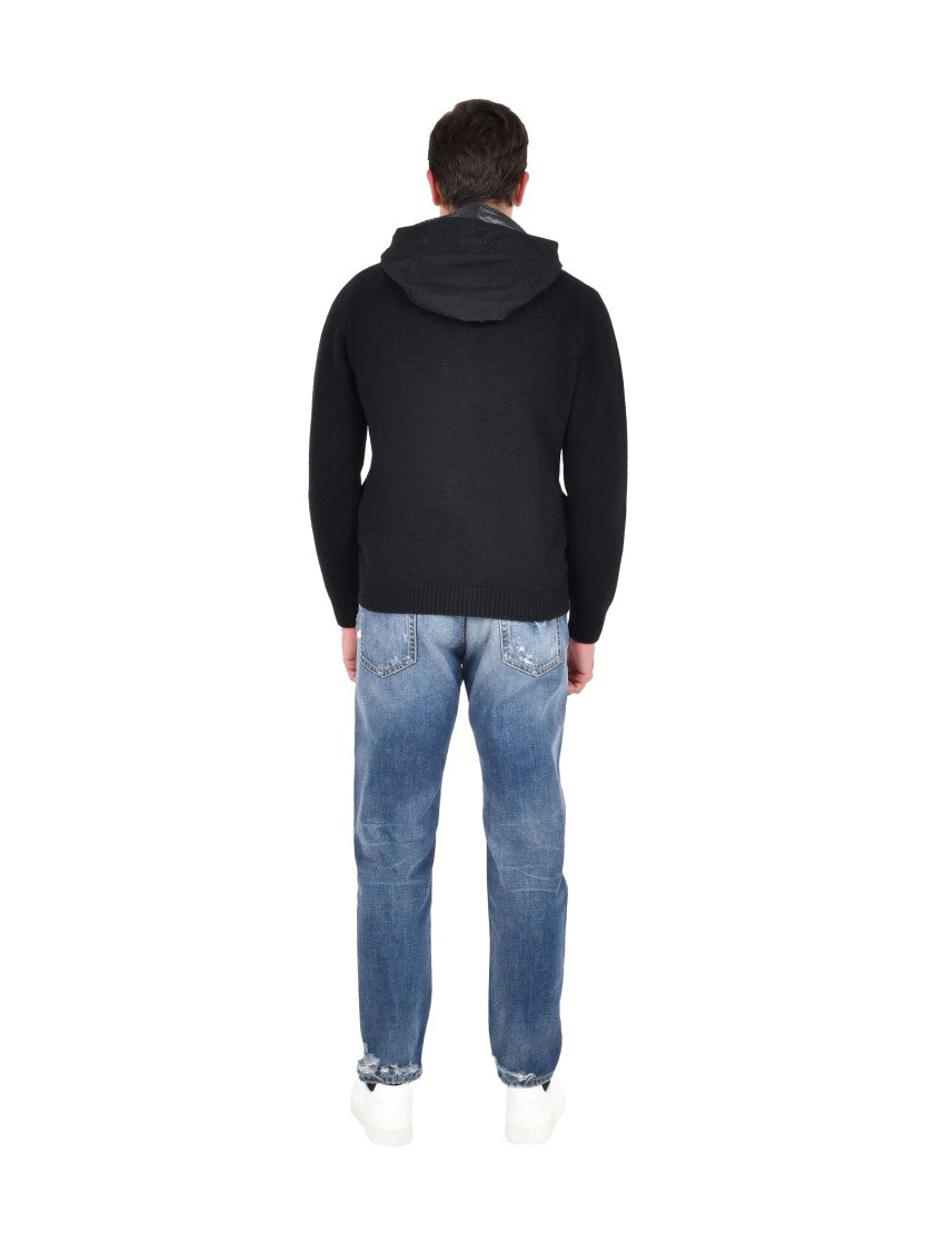 C.P. Company Zip-Up Cardigan With Nylon Google Hood