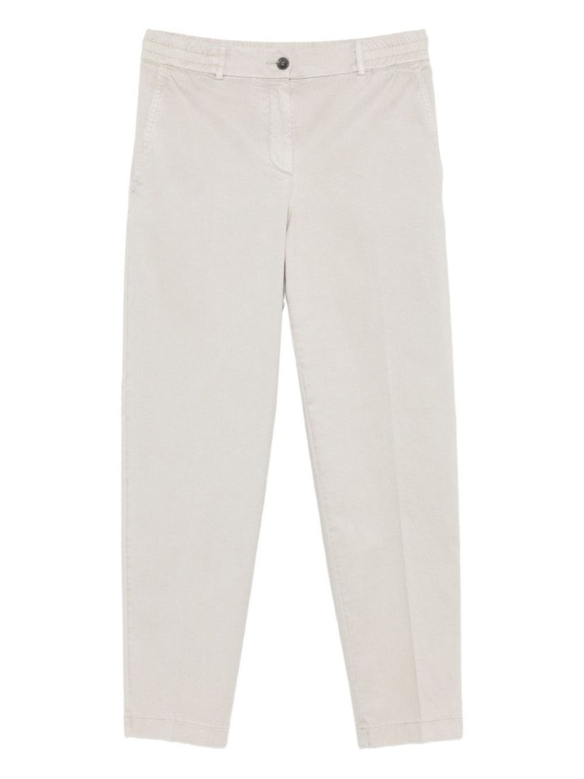 Seventy Sergio Tegon White Straight-Leg Trousers With Mid-Rise Waist