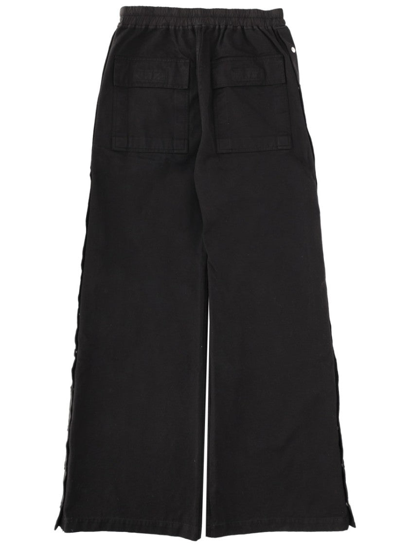 Drkshdw By Rick Owens Wide Pusher Black Cotton Snap Pants