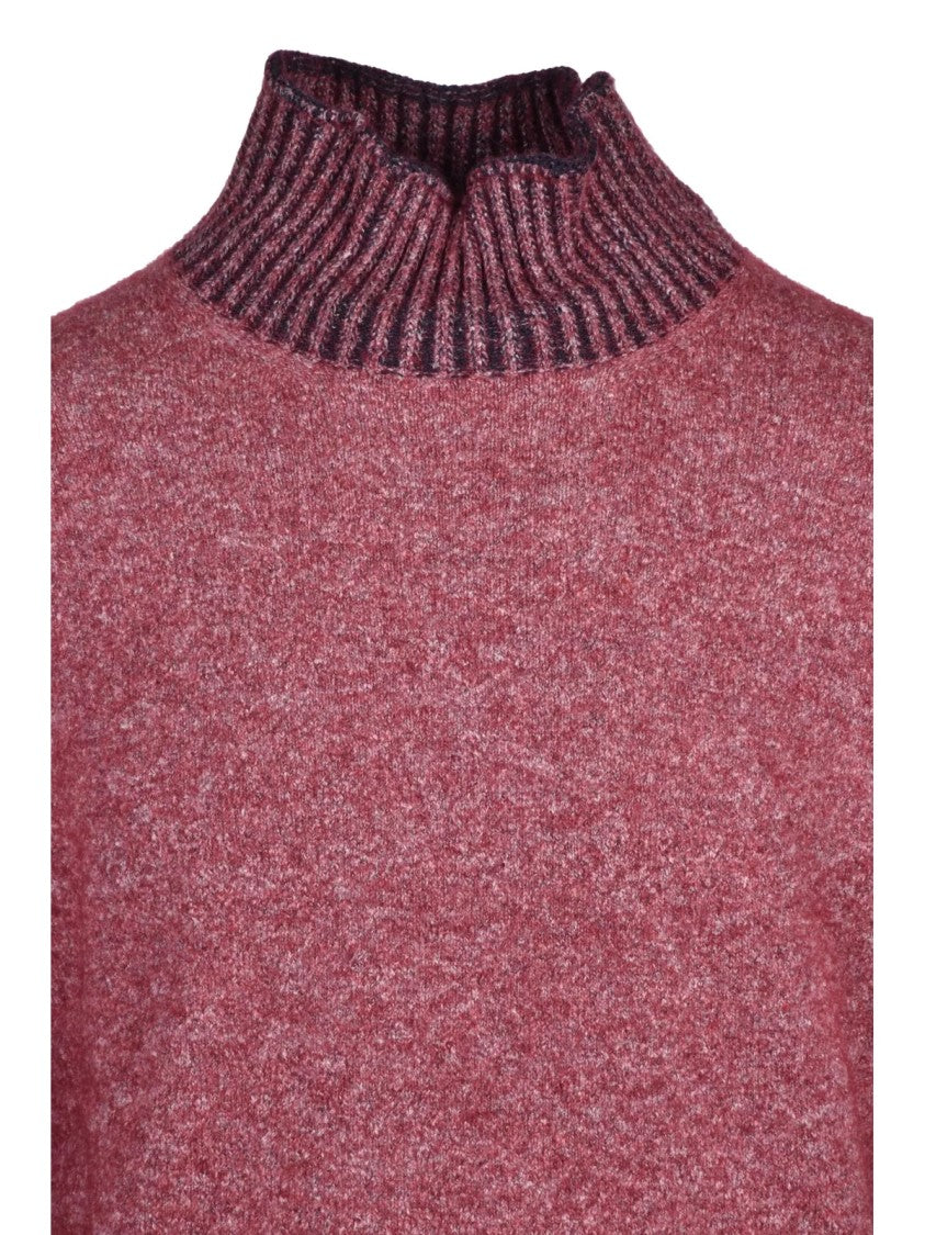 Kangra Mock Neck Textured Knit Sweater Crafted From Premium Fibre Blend