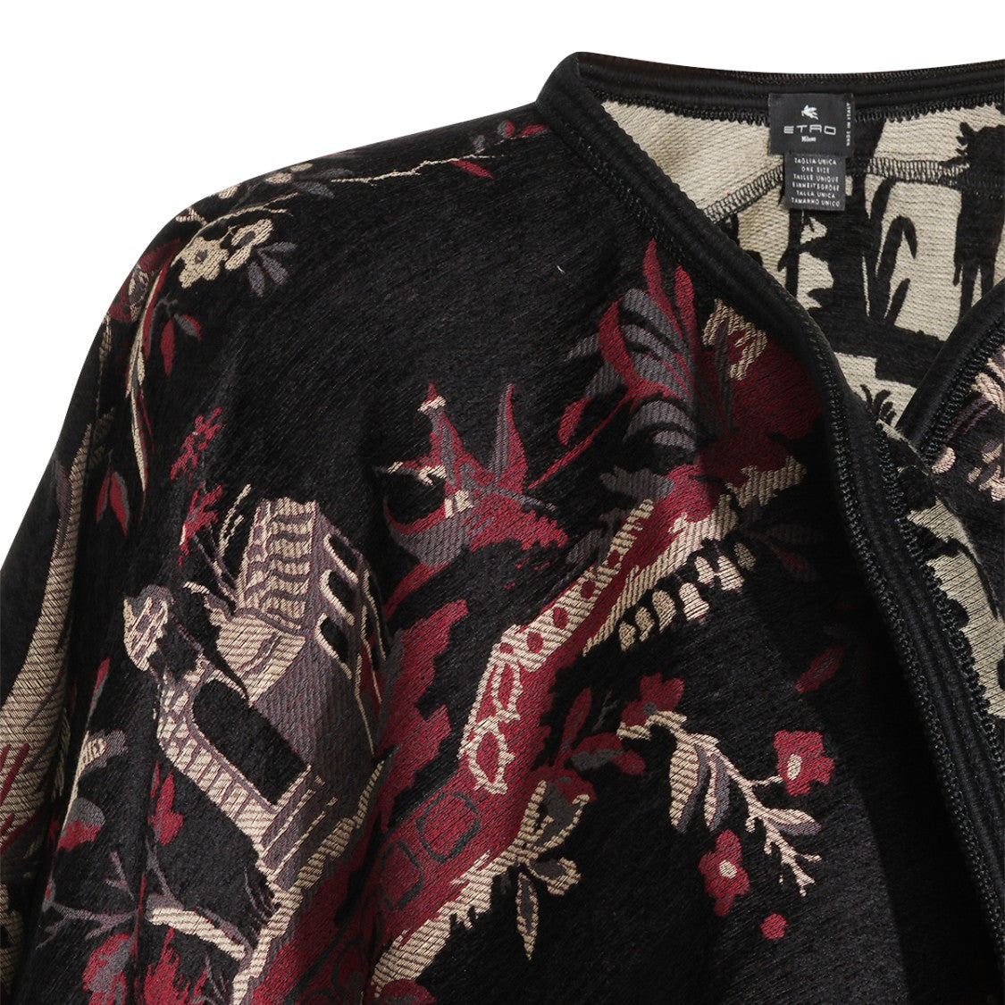 Etro Cotton Viscose Blend Cape With Jacquard Workmanship