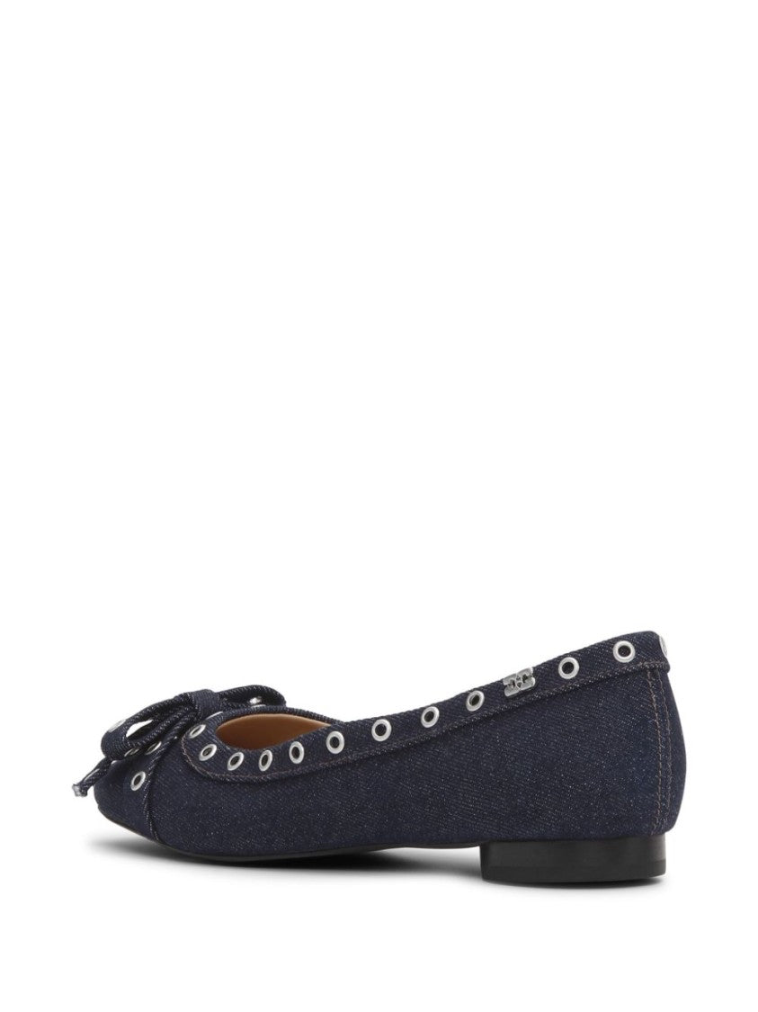 Ganni Classic Ballerina Blue Shoes
